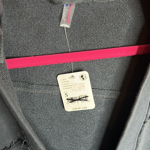 NWT Free People Spin Movement Gray Hoodie Yoga Oversize Slouch Quilted Charcoal - Picture 7 of 8